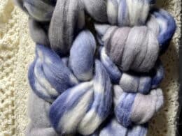 Blue Gray - Polwarth combed top - 4oz braid